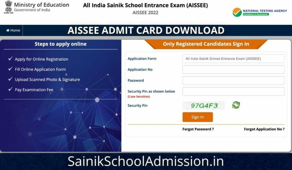 AISSEE ADMIT CARD Download