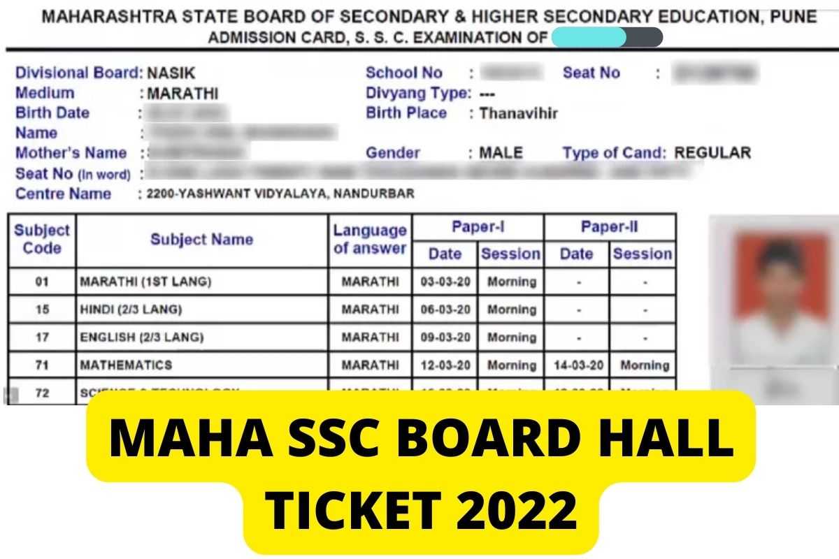Maharashtra SSC Hall Ticket 2022