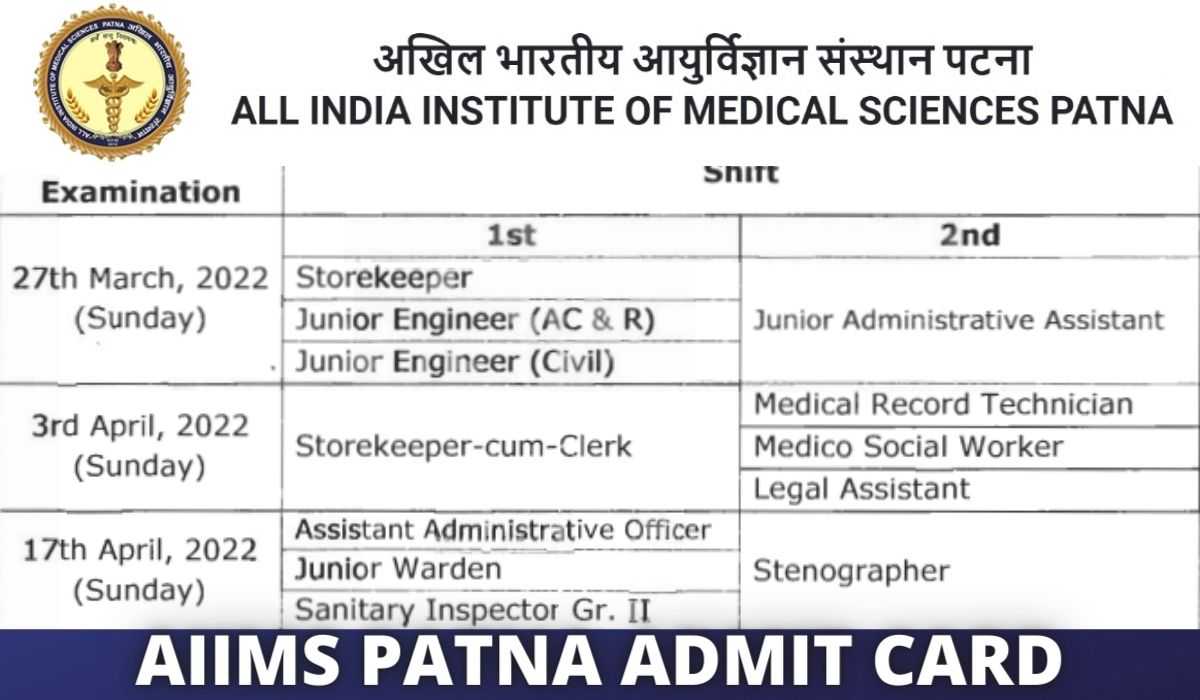 AIIMS Patna Admit Card 2022