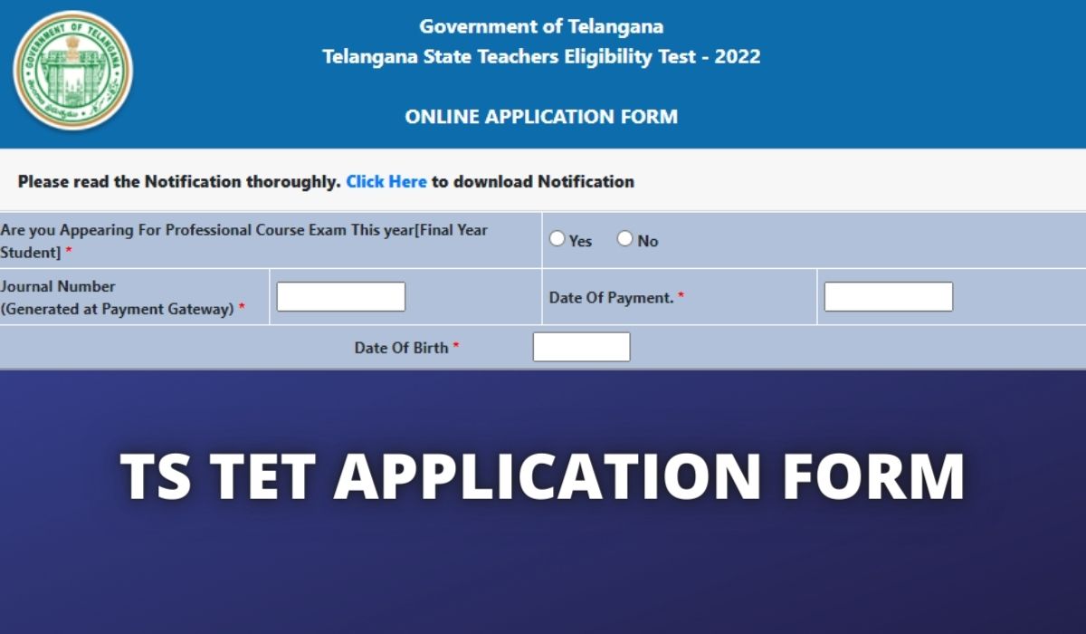 TS TET Application Form 2022