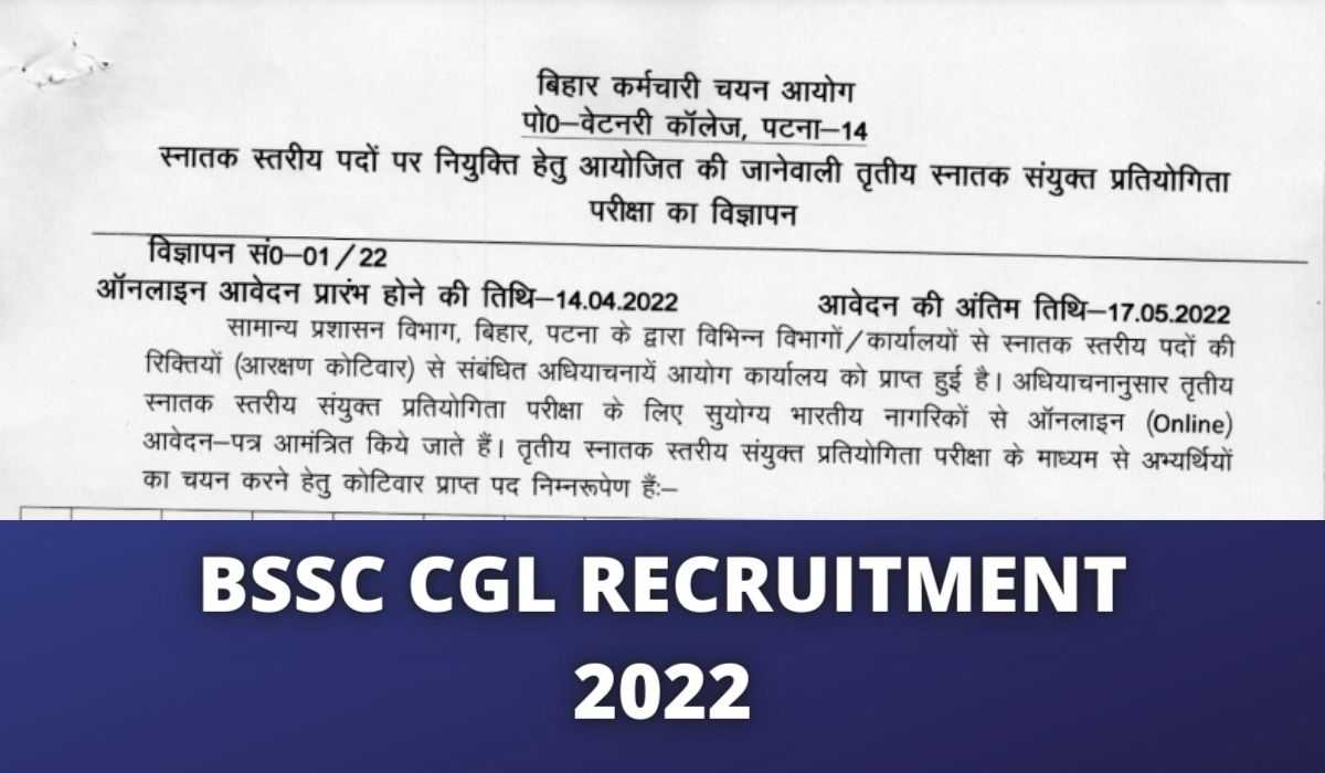 BSSC CGL Application Form 2022