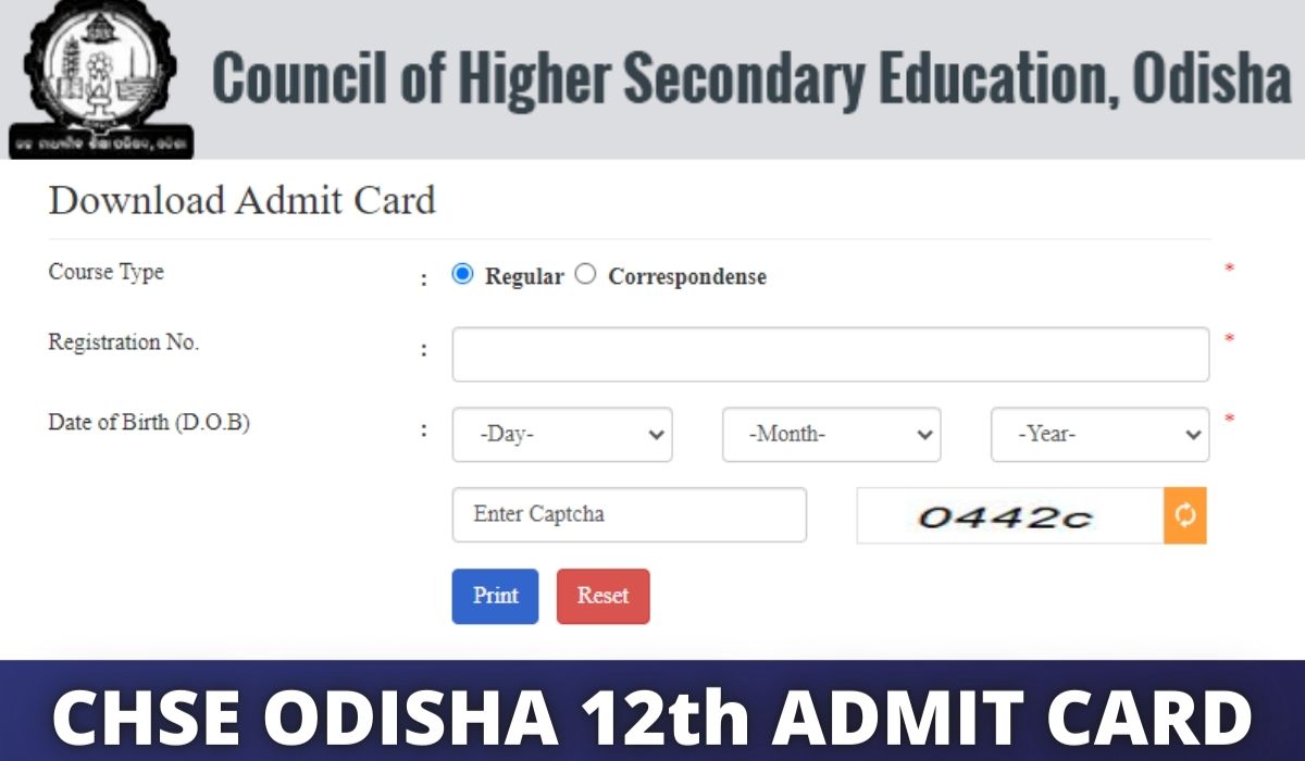 CHSE Odisha Admit Card 2022