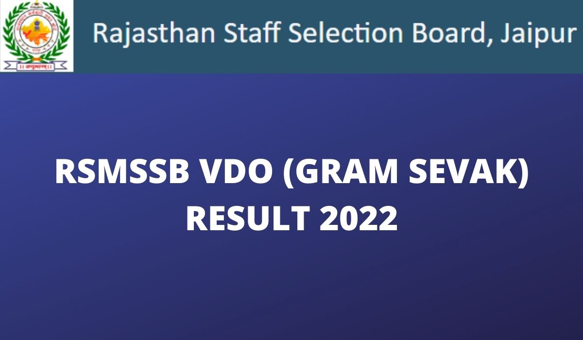 RSMSSB VDO Result 2022