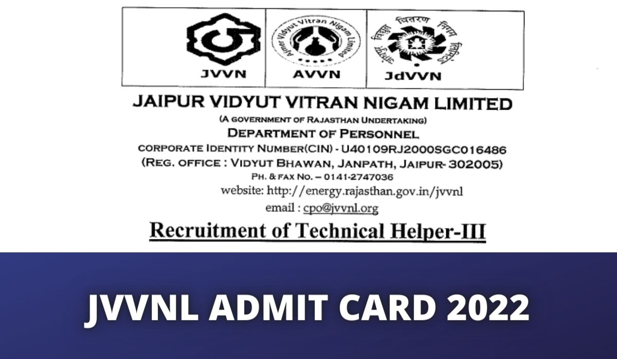 JVVNL Admit Card 2022