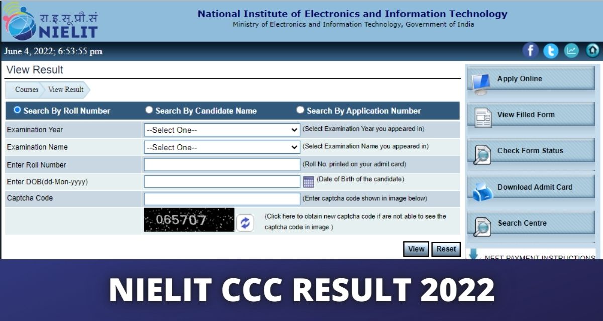 NIELIT CCC Result June 2022